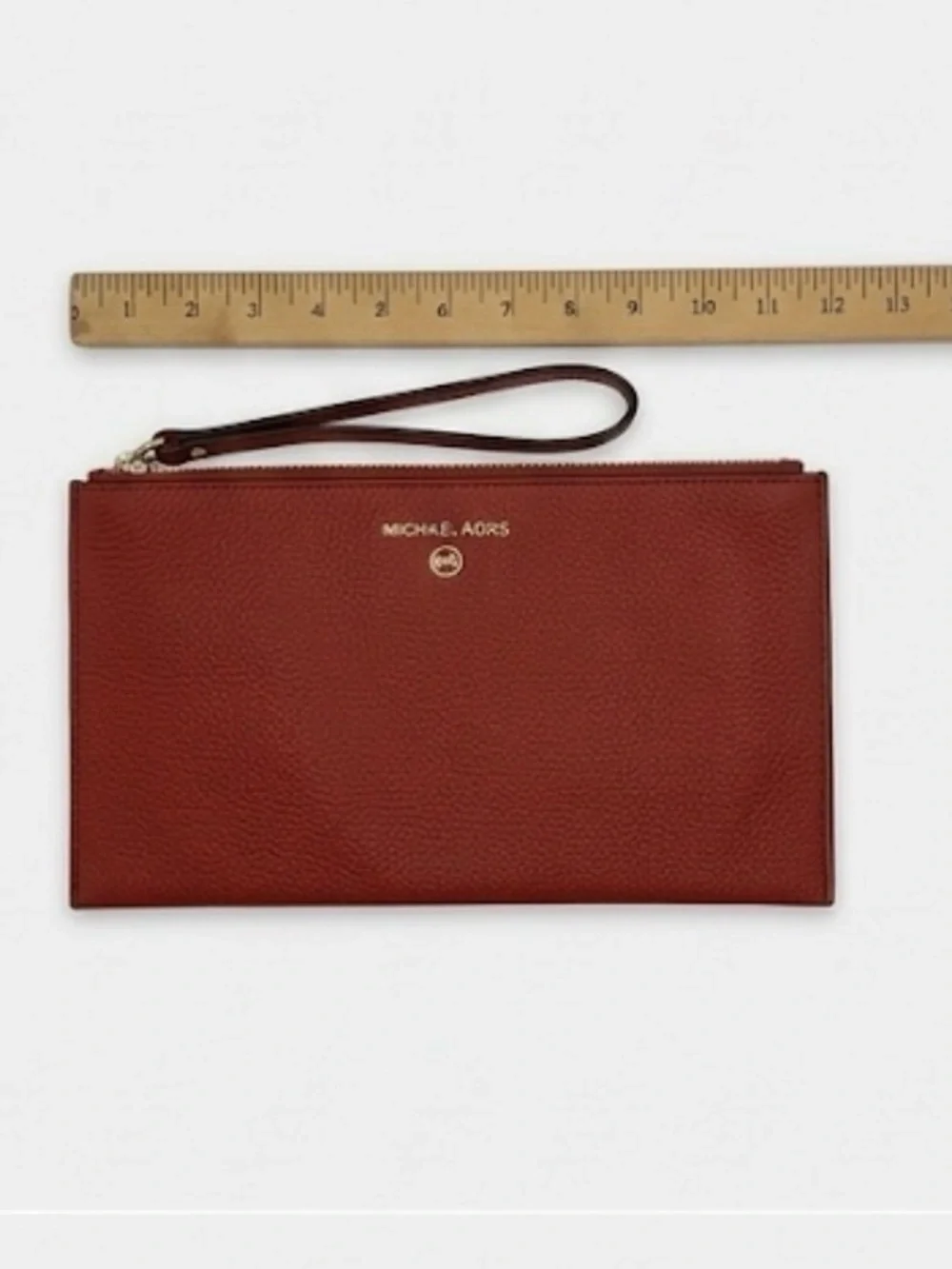 Michael Kors Red Pebbled Leather Jet Set Large Wristlet Clutch - NWOT